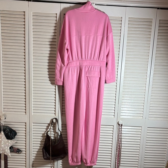 Pink Zip-Front Jumpsuit - Picture 2 of 11